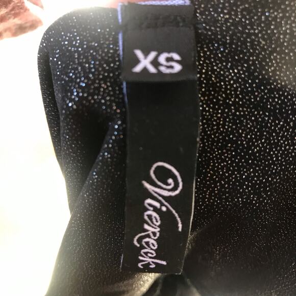 Deborah Viereck Black Metallic Adjustable Strap V-Neck Sleeveless Tank Size XS - Picture 7 of 9